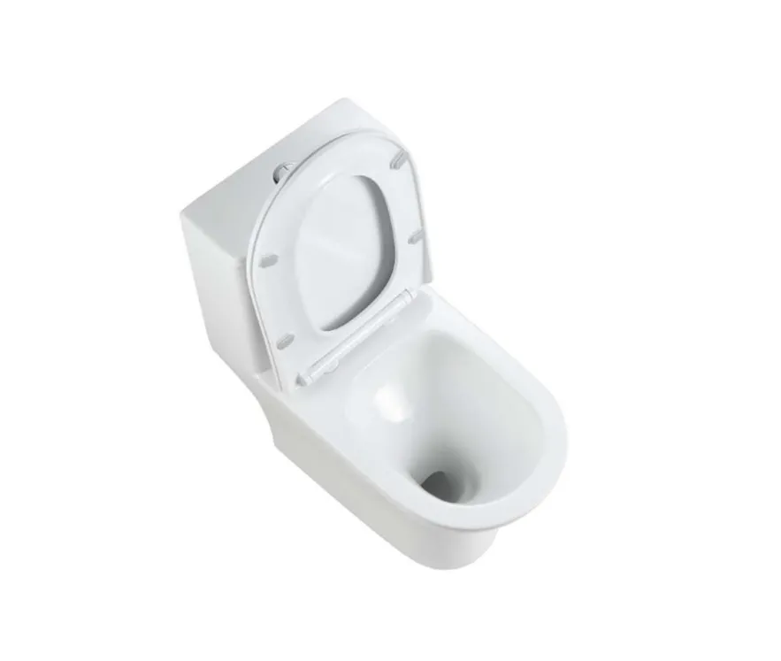 Унитаз-моноблок напольный, безободковый, система смыва торнадо, Aquatek AQ2816T-00 Гелиос, 670х350х760, крышка-сиденье дюропласт soft-close: фотография 3 превью