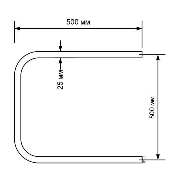 Полотенцесушитель Mixline Simple P 50x50 кнопочный выключатель, 123 Вт) : фотография 3 превью