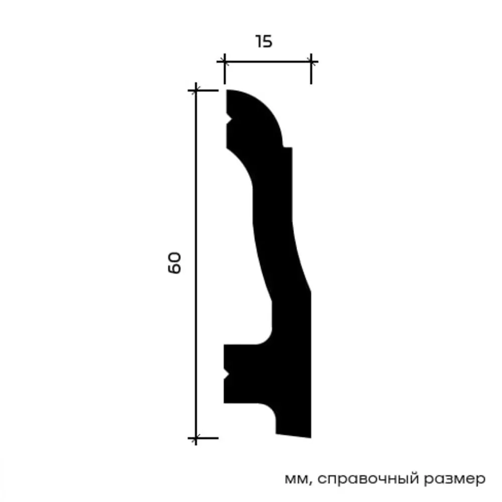 Плинтус 6.53.801 размеры 60х15х2000 мм : фотография 3 превью
