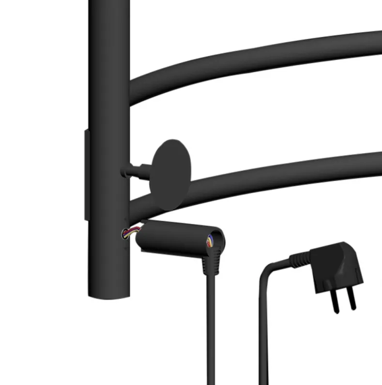 Полотенцесушитель Mixline Vega 80х50 таймер, 318 Вт, 8 перекладин прямые, электрический, черный: фотография 2 превью