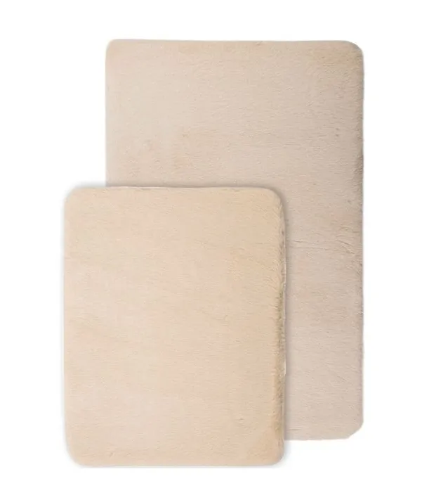 Комплект ковриков меховые кремовый 50х80/50х40 : фотография 1