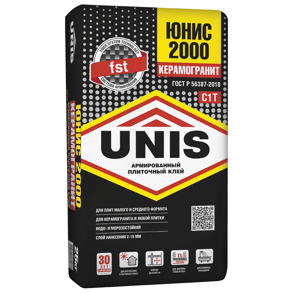 Клей плиточный Unis 2000 класс С1 T 25кг: фотография 1