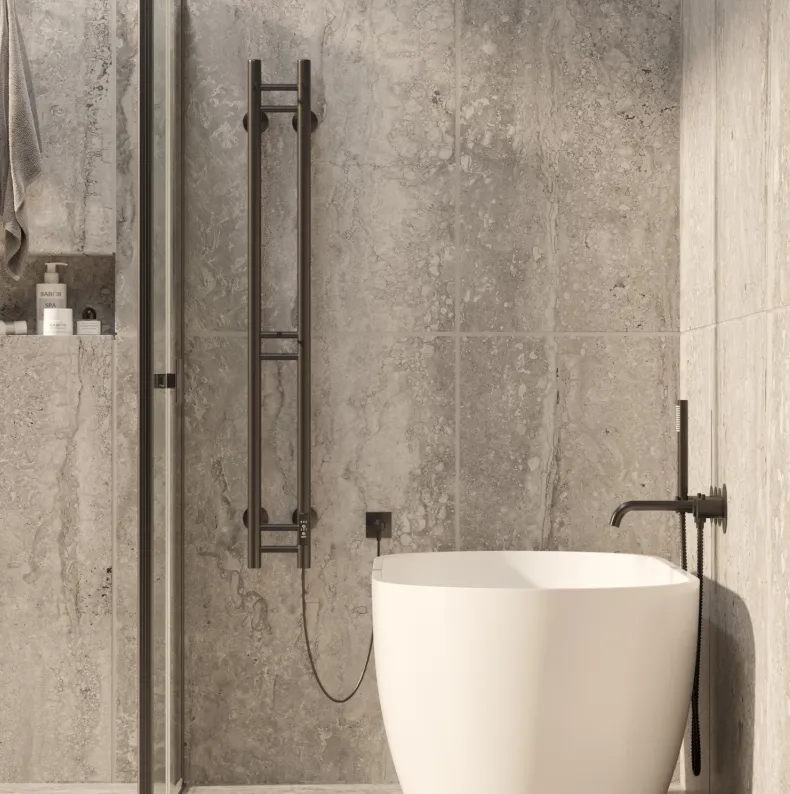 Полотенцесушитель Mixline Moon Black 120/10 таймер, 103 Вт электрический черный: фотография 4 превью