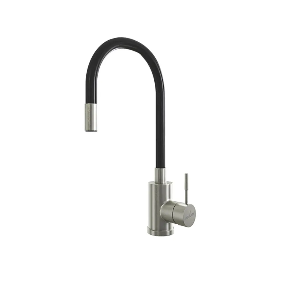 Смеситель для кухни 35k MIXLINE MLSS-0325 черный гибкий силиконовый излив: фотография 1