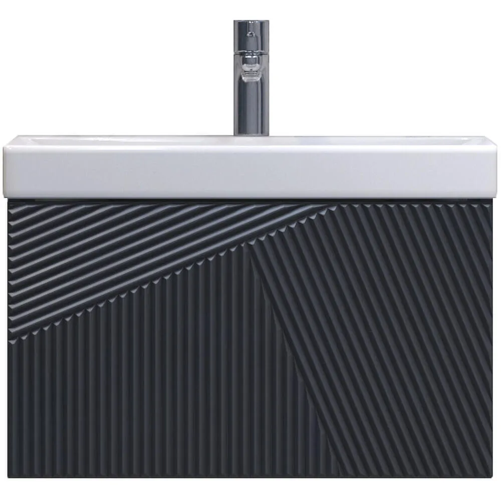 Тумба под раковину Edge 600-0-1 навесная графит: фотография 1