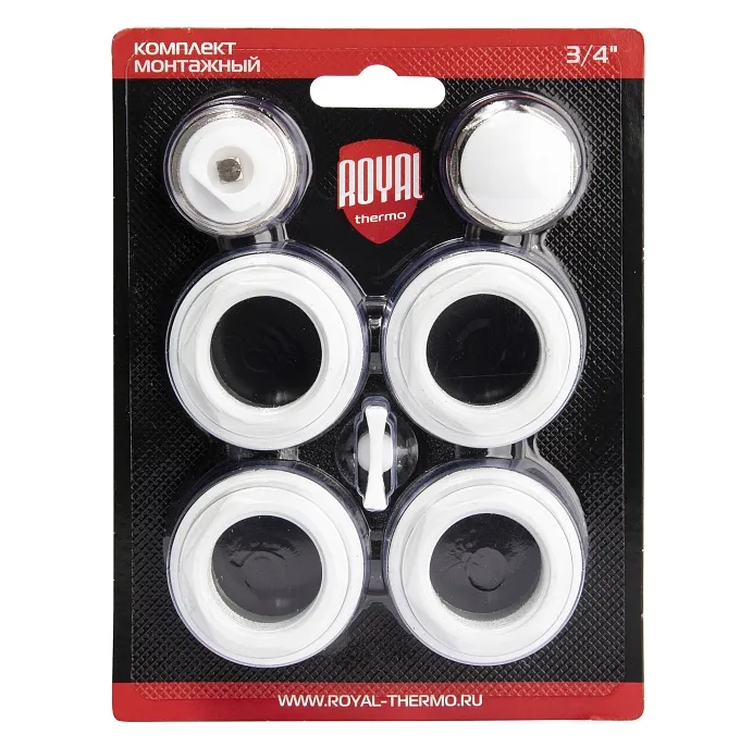 Комплект монтажный для подключения радиатора 3/4" Royal Thermo белый: фотография 8 превью