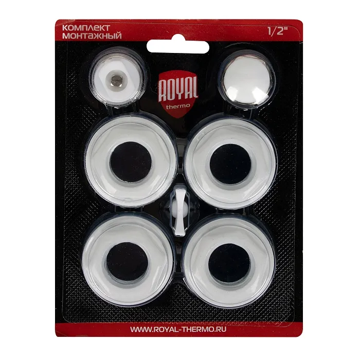 Комплект монтажный для подключения радиатора 1/2" Royal Thermo белый: фотография 7 превью