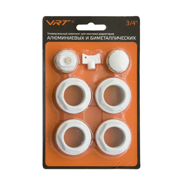 Комплект универсальный для радиатора 3/4" без кронштейнов VRT: фотография 1