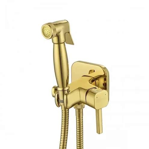 Смеситель Lemark "Соло" LM7165G с гигиеническим душем встраиваемый золото: фотография 1