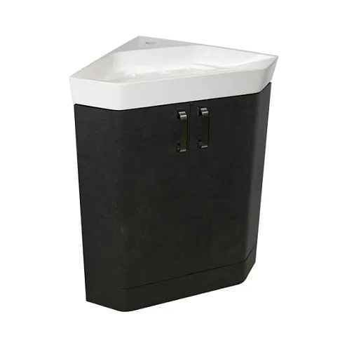 Тумба "КВАРЦ-67" напольная, угловая серая под умывальник Quartz-50 ПВХ: фотография 1