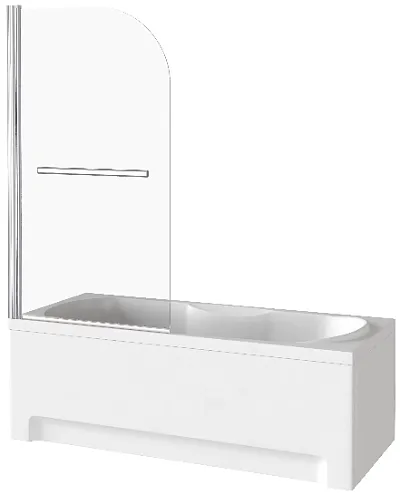 Шторка для ванны SCREEN H-HT-80-C-CH 1 створка распашная+ручка, стекло 5 мм: фотография 1
