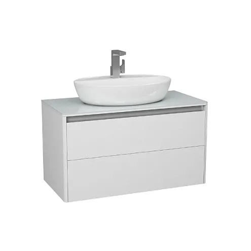 Тумба DIBORG Hanna 90 2 ящика, белая матовая 77.8226: фотография 1