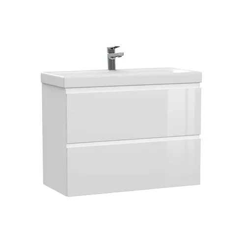 Тумба под раковину подвесная MODUO 80 для MODUO SLIM 80 узкая белый: фотография 1