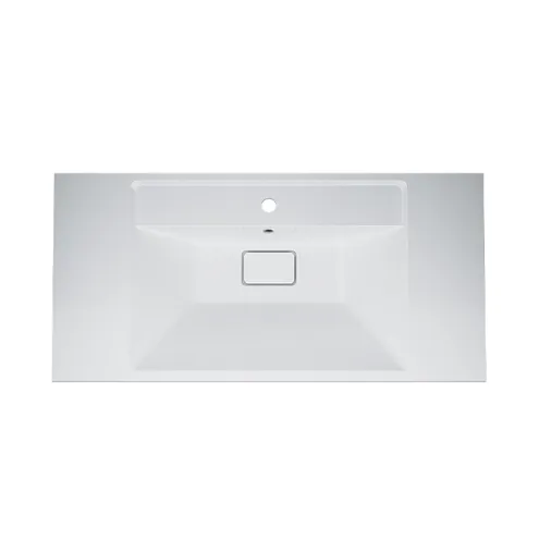 Раковина мебельная 100 AM.PM Inspire 2.0 M50AWPX1001WG белая встраиваемая, со сливом-переливом: фотография 1