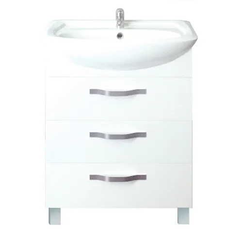 Тумба Вита 65Н 3 ящика Белый глянец, МДФ: фотография 1