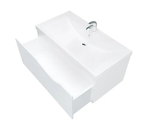 Тумба Этюд 90П 1 ящик Белый глянец: фотография 1