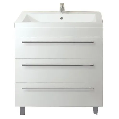 Тумба Соната 75Н 3 ящика Белый глянец: фотография 1