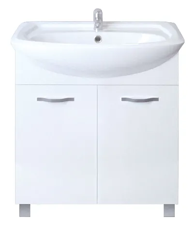 Тумба Вита 65Н 2 двери Белый глянец, МДФ: фотография 1