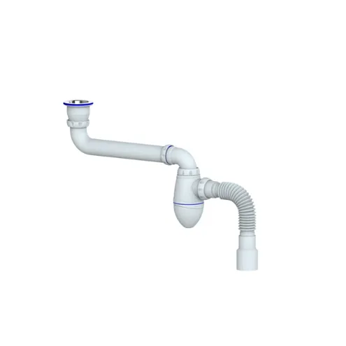 Сифон 1 1/2" со смещением, с гофрой 40х40/50 Unicorn AC21: фотография 1