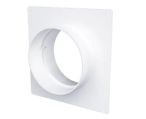 Круглый соединитель канала 10SKNP фланец D100 с накладной пластиной 150х150 ERA: фотография 1