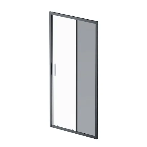 Душевая перегородка с дверью 100x195 AM.PM Gem W90G-100-1-195BM матовое стекло, профиль черный матовый: фотография 1