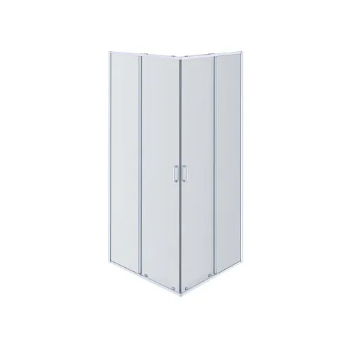 AQ ARI KV 09020CH Душевой уголок квадратный, двери раздвижные 900x900x2000 профиль хром, стекло прозрачное : фотография 1