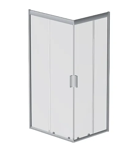 Душевое ограждение без поддона 100x80 AM.PM Gem W90G-404-100280-MT профиль серебристый: фотография 1