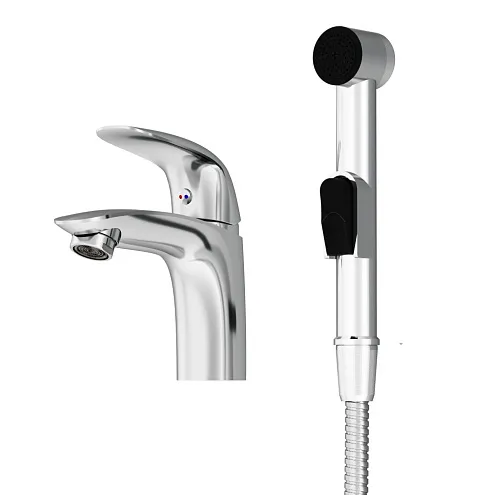 310300001 Eclipse, смеситель для умывальника с гиг. душем, хром: фотография 1