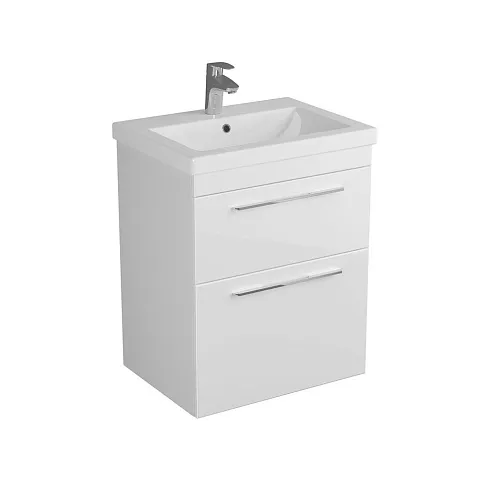 Тумба DIBORG Katarine 60 2 ящика, белый глянец 77.4223: фотография 1