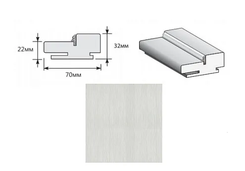 Коробка "Т" ЭКО Bianco Veralinga МДФ 2070х70х32 (у,п) М: фотография 1