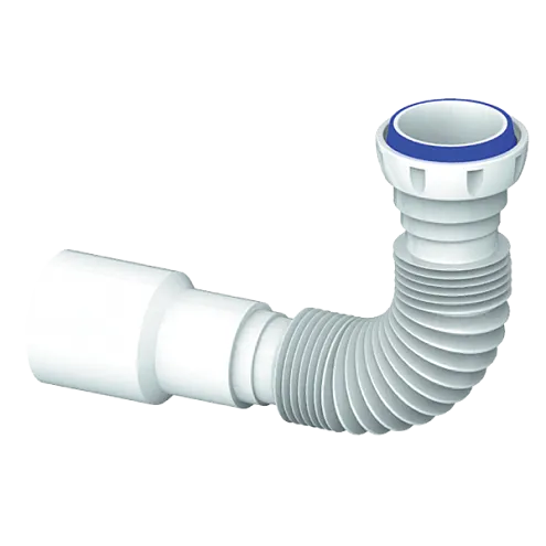 Гофрированный сифон 1 1/2"х40/50 с гайкой, плоская прокладка Unicorn D45: фотография 1