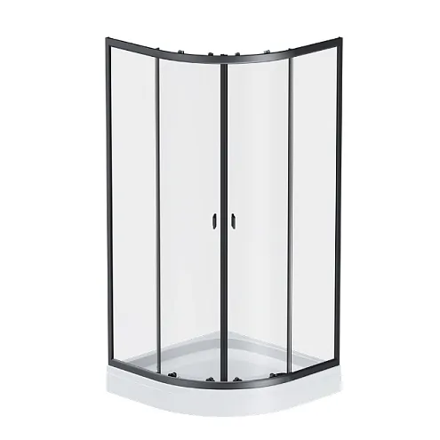 Душевой уголок с поддоном 90x90 AM.PM X-Joy W88E-205-090BT прозрачное стекло, профиль черный матовый: фотография 1