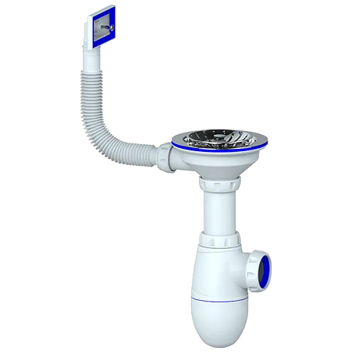 Сифон 3 1/2"х40 с прямоугольным переливом Unicorn B410: фотография 1