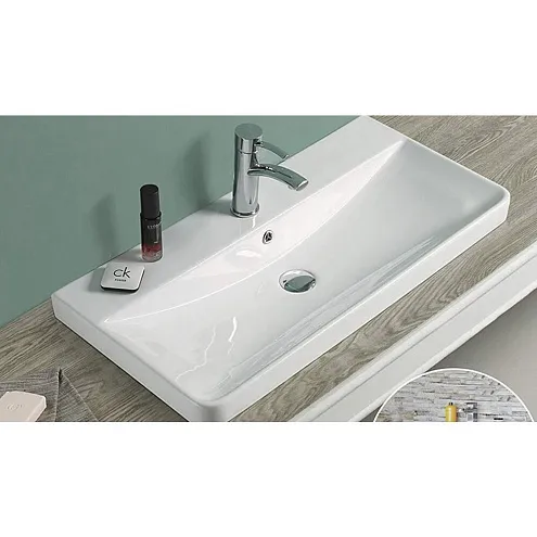 Раковина керамическая 810х392х140, модель 9595: фотография 1