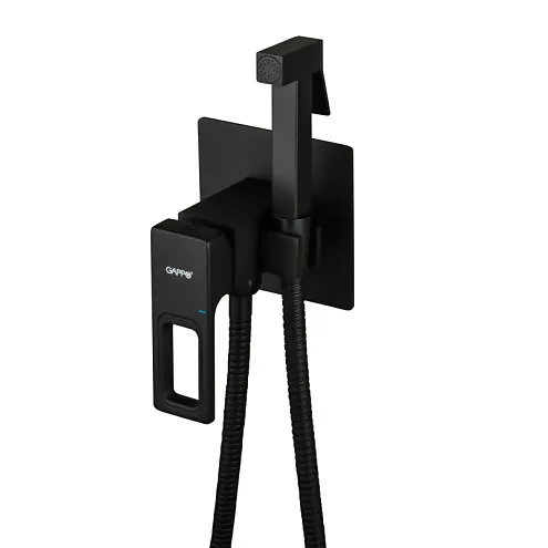 Смеситель с гигиенической лейкой 35к G7217-6 GAPPO встраиваемый, ЧЕРНЫЙ: фотография 1