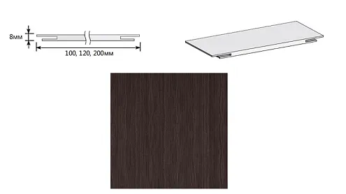 Добор "Т" ЭКО Wenge Melinga МДФ 2070х200х8: фотография 1