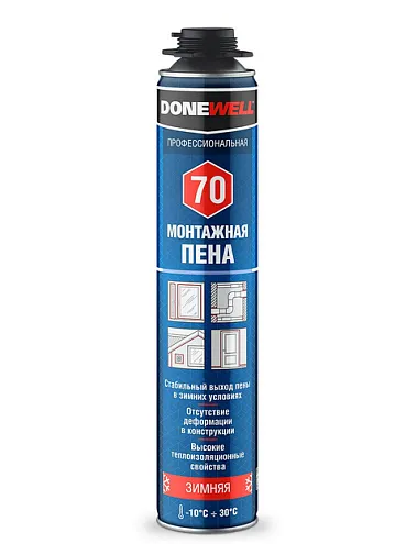 Пена монтажная DONEWELL PROFF 70, зима : фотография 1