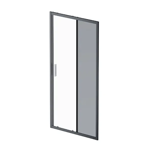 Дверь душевая 100х195 Am.Pm Gem Solo W90G-100-1-195BG стекло тонированное, профиль черный матовый: фотография 1
