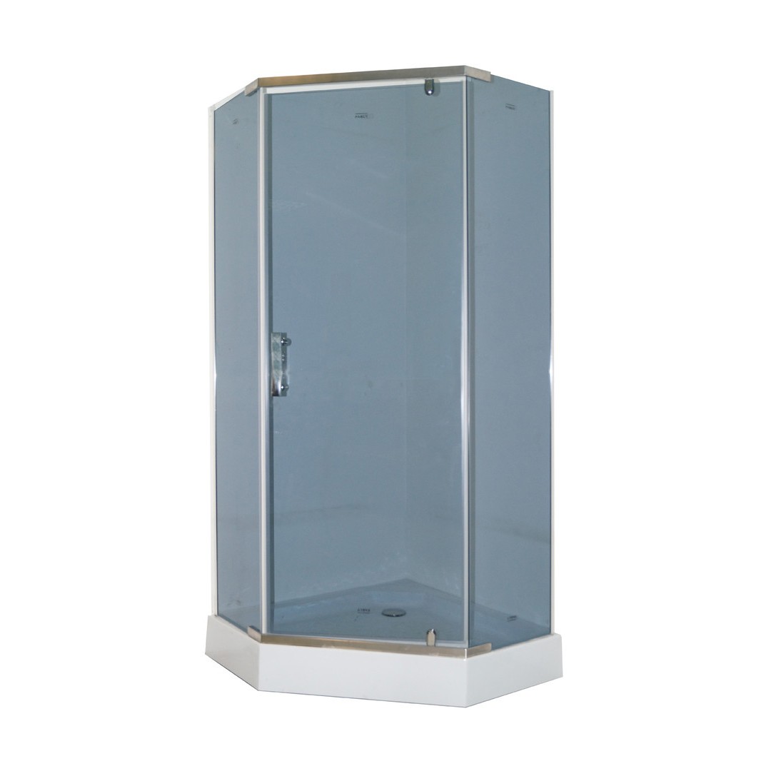 ZPE911 PARLY (90*90*195) душ. ограждение, пентагональное, тонированное стекло без рисунка,низкий под: фотография 1
