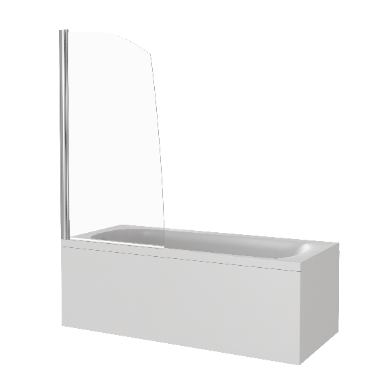 Шторка для ванны SCREEN R-80-C-CH (1 ств.распашная, стекло 5 мм): фотография 1 превью