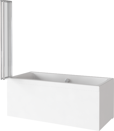 Шторка для ванны  SCREEN GR4-100-C-CH (4 ств.складная,стекло 4 мм): фотография 1 превью
