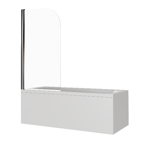 Шторка для ванны SCREEN H-80-C-В (1 ств.распашная, стекло 5 мм): фотография 1