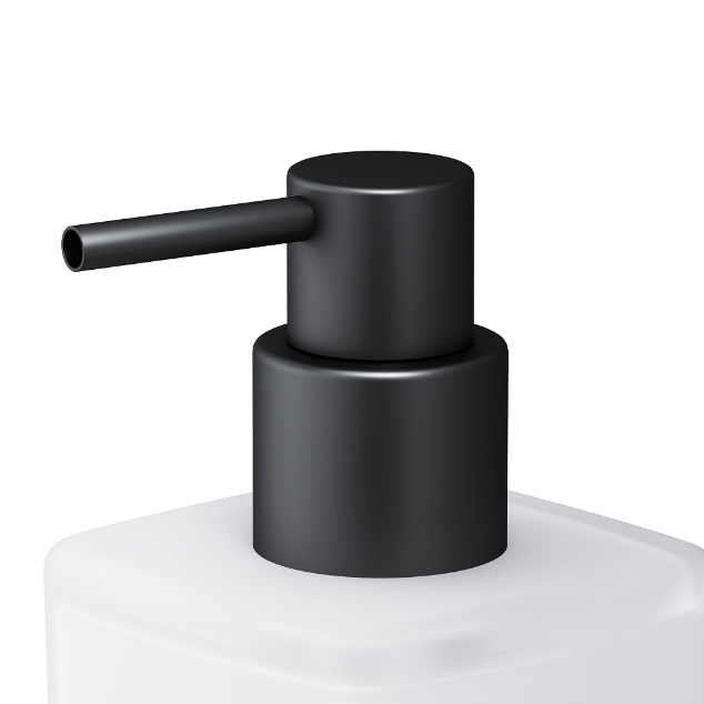 Стеклянный диспенсер для жидкого мыла с настенным держателем Gem, черный: фотография 0