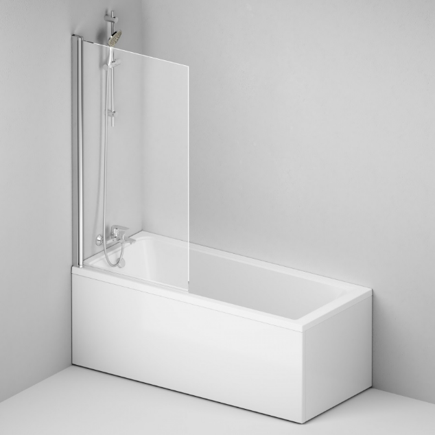 Комплект акриловой ванны со шторкой и душевой системой AM.PM Gem, 170x70, белый: фотография 7 превью