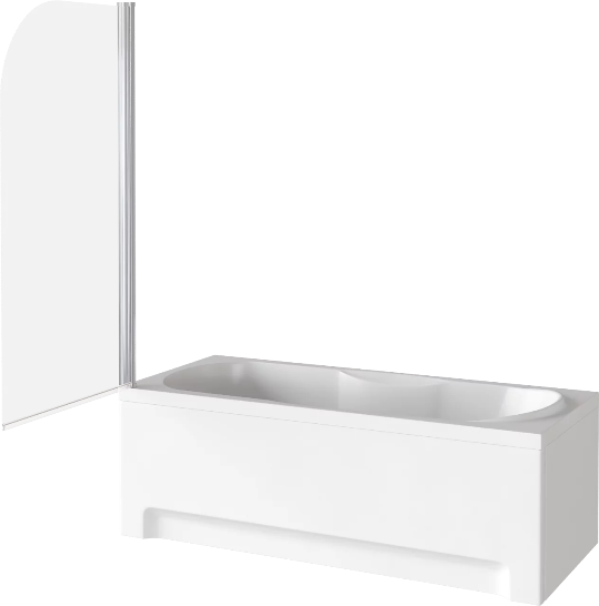 Шторка для ванны SCREEN H-80-C-CH (1 ств.распашная, стекло 5 мм): фотография 0