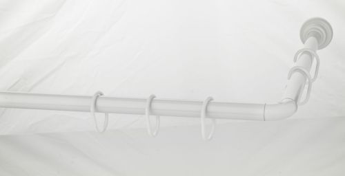 Карниз для ванной Zalel угловой 90х90х90 см белый : фотография 1 превью