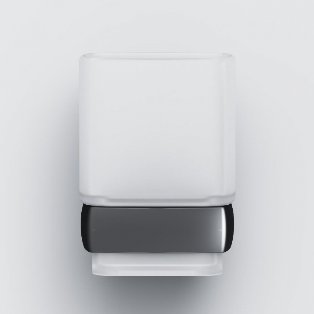 A9034322 Gem, Стеклянный стакан с настенным держателем, черный: фотография 3