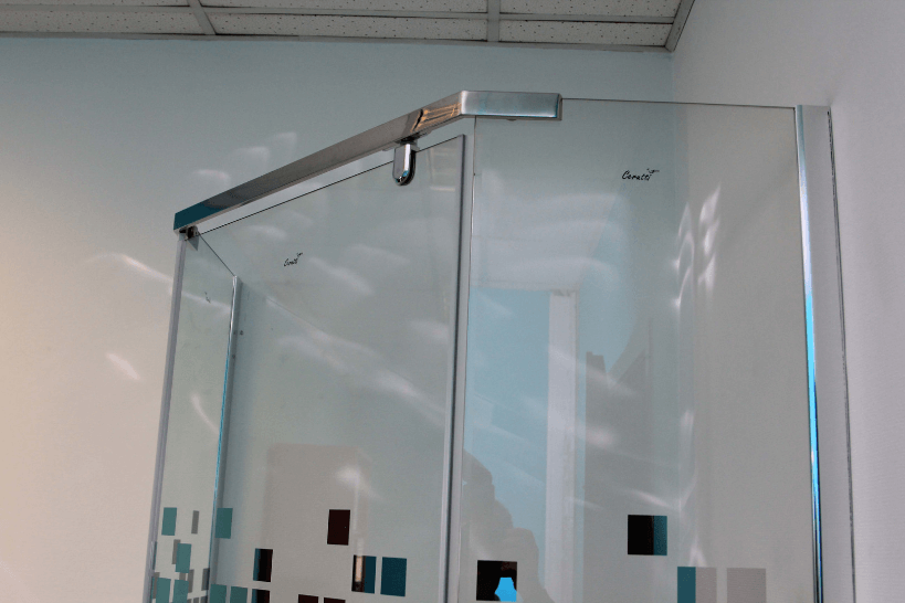 CHIKA ZP91 CERUTTI (90*90*195) душ.ограждение, пентагональное, прозрач.стекло с зеркальным рисунком,БЕЗ ПОДДОНА!: фотография 4