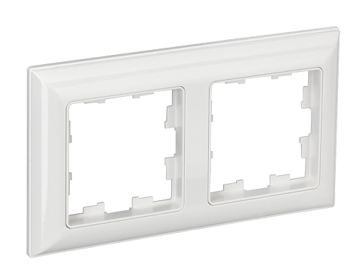 Рамка 2-местная BRITE РУ-2-Бр белый/белый IEK BR-M22-12-K01: фотография 1