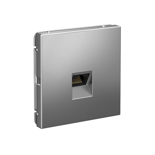 Розетка компьютерная ArtGallery RJ45 кат.6A механизм сталь Systeme Electric GAL000986: фотография 1